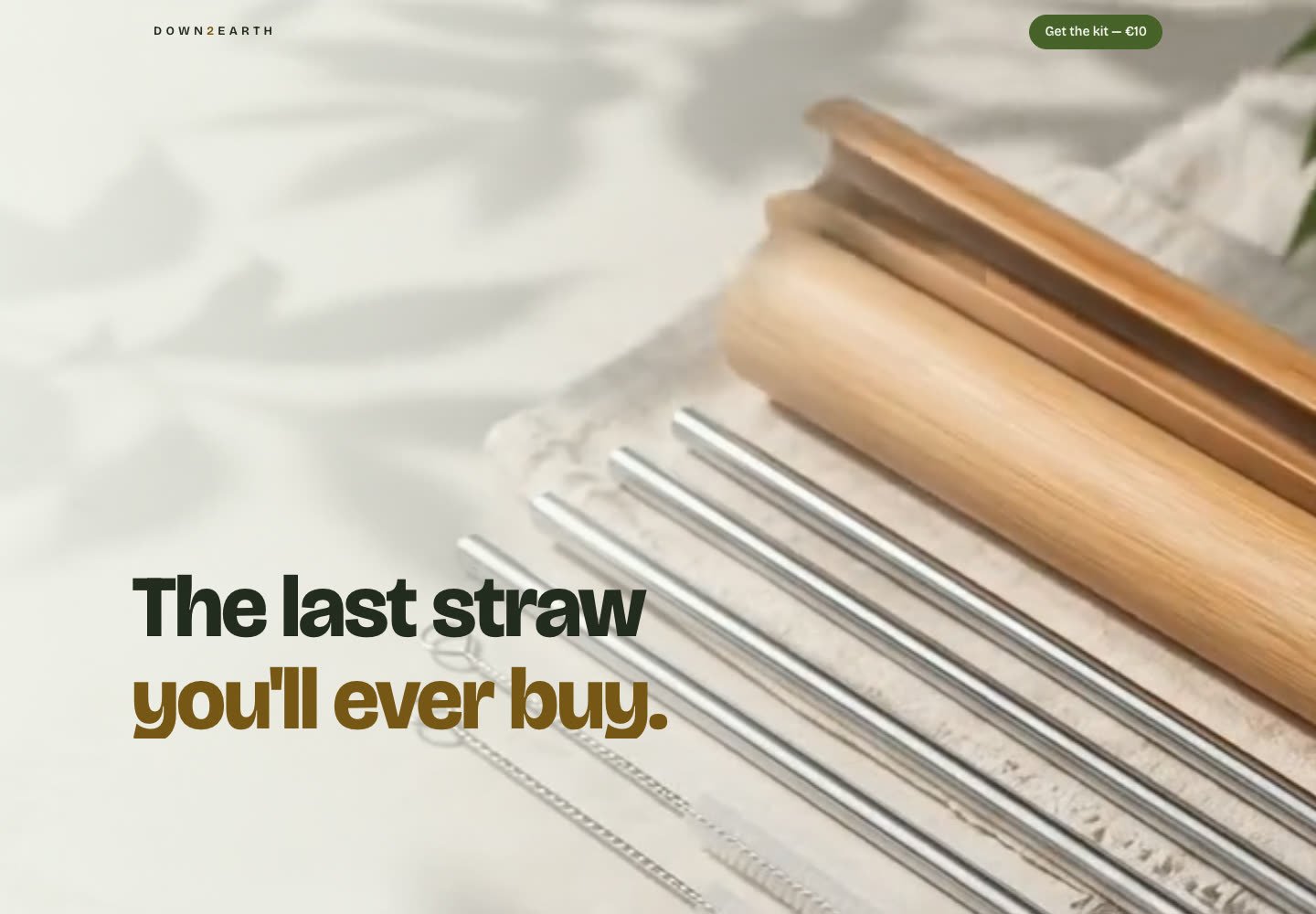 Down 2 Earth Straws website designed by Laois Web Design, one-product eco store