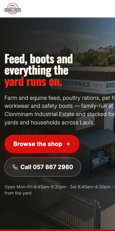 BAF and Supplies Portlaoise on mobile